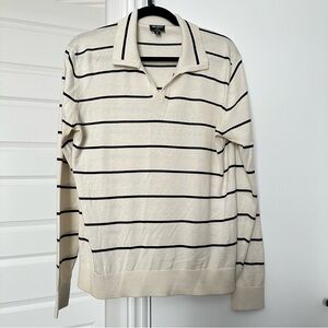 Todd Snyder Cream and Black Silk Blend Sweater Size M